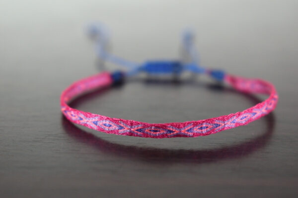 Pulsera Telar Egipcio 48 Hilos Fucsia/Azul