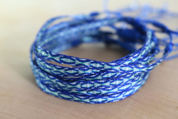 Pulsera Telar Egipcio 48 Hilos Azul rey/Menta - Image 2