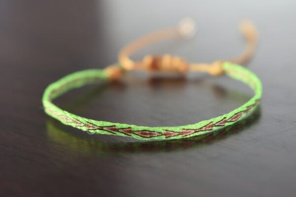 Pulsera Telar Egipcio 48 Hilos Verde/Miel