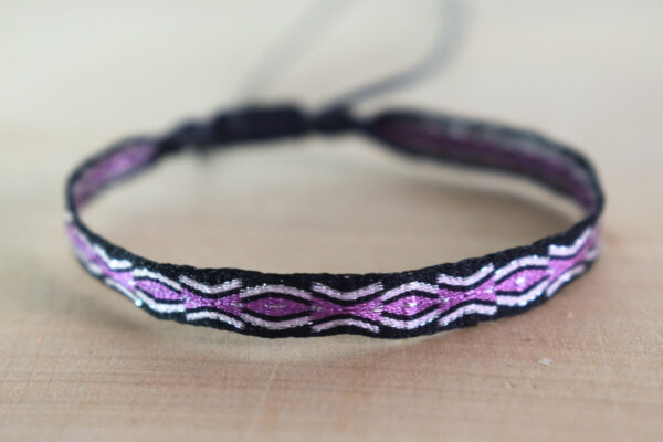 Pulsera Telar Egipcio 96Hilos Negro/Lila