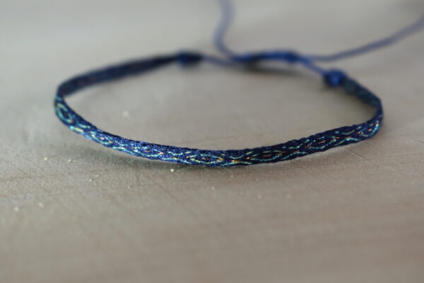 Pulsera Telar Egipcio 48 Hilos Petróleo/Visos