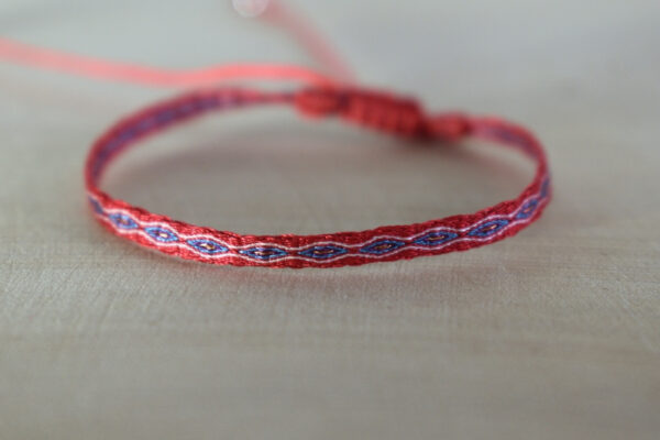 Pulsera Telar Egipcio 48 Hilos Rojo/Azul