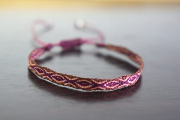 Pulsera Telar Egipcio 48 Hilos Café/Vino Tinto