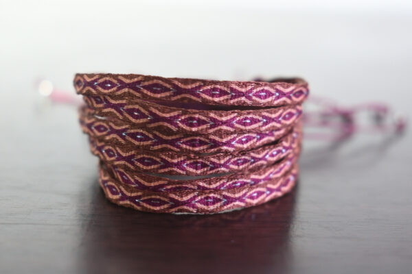 Pulsera Telar Egipcio 48 Hilos Café/Vino Tinto - Image 2