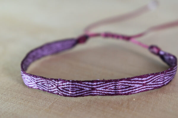 Pulsera Telar Egipcio 96Hilos Vino Tinto/Lila